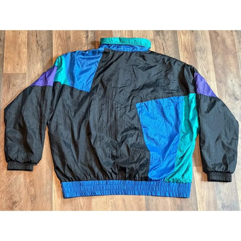 Vintage Andy Johns Sport Size XL 80's Multicolor Windbreaker Jacket